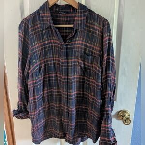 Lucky Brand Size Medium Plaid Button-Up Shirt